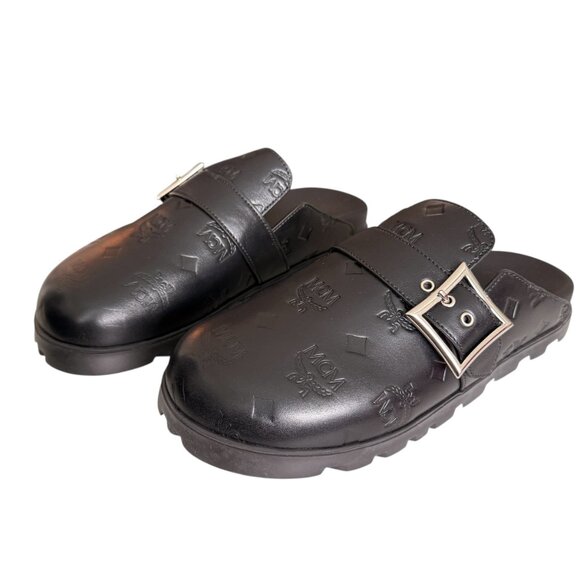 MCM Leather Men\'s Buckle Clogs (Flat Mule In Black) Size 45 main image 11